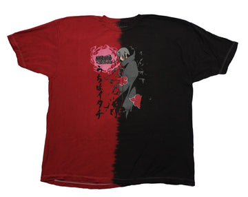 Naruto Shippuden  Mens T-Shirt - Split Tie Dye Itachi Birds Facing Logo