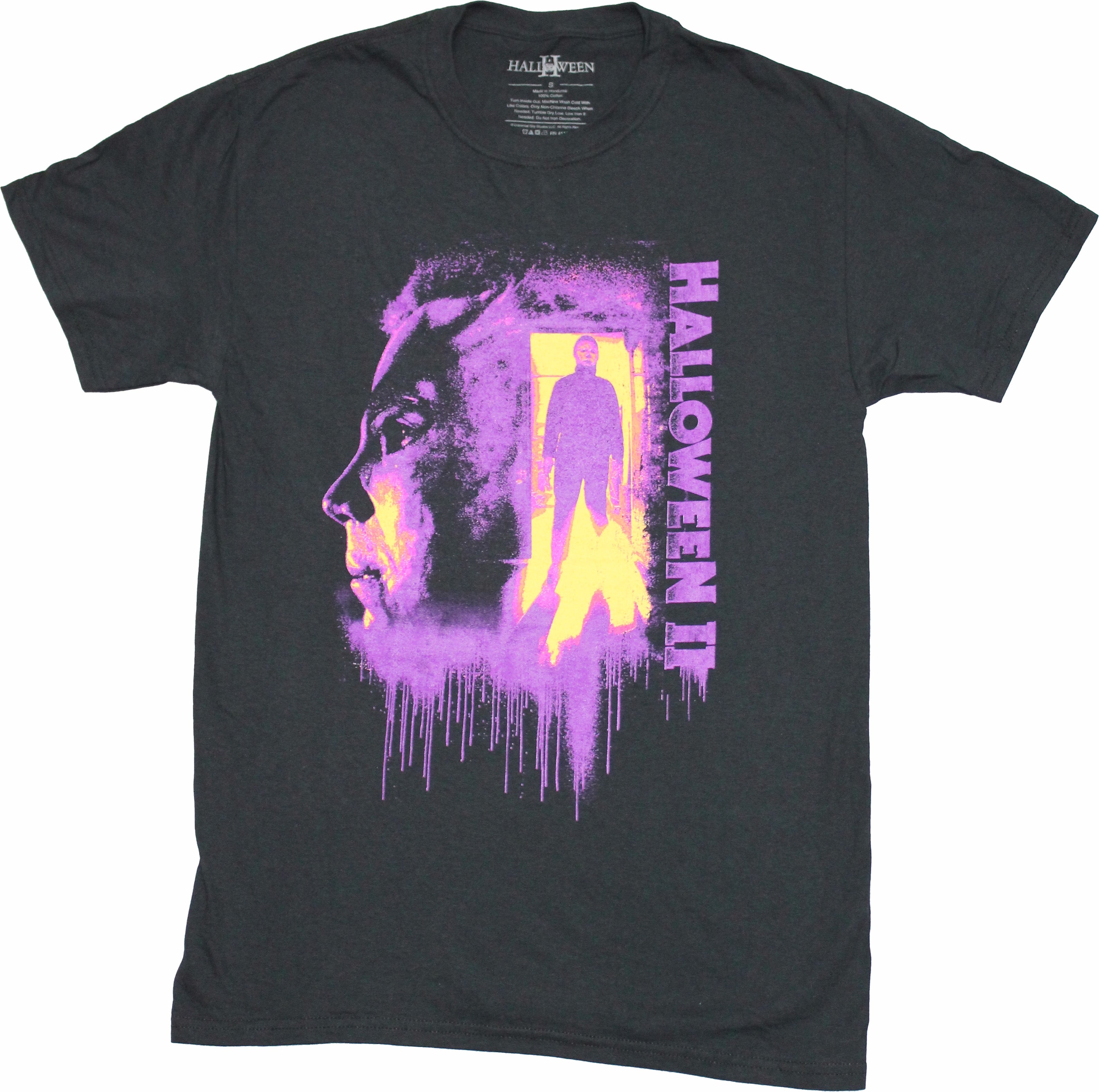Halloween Mens T-Shirt - Purple Tint Michael Myers Poster Image