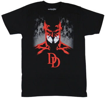 Daredevil (Marvel Comics) Mens T-Shirt - Shadowed Smiling Big Face Image