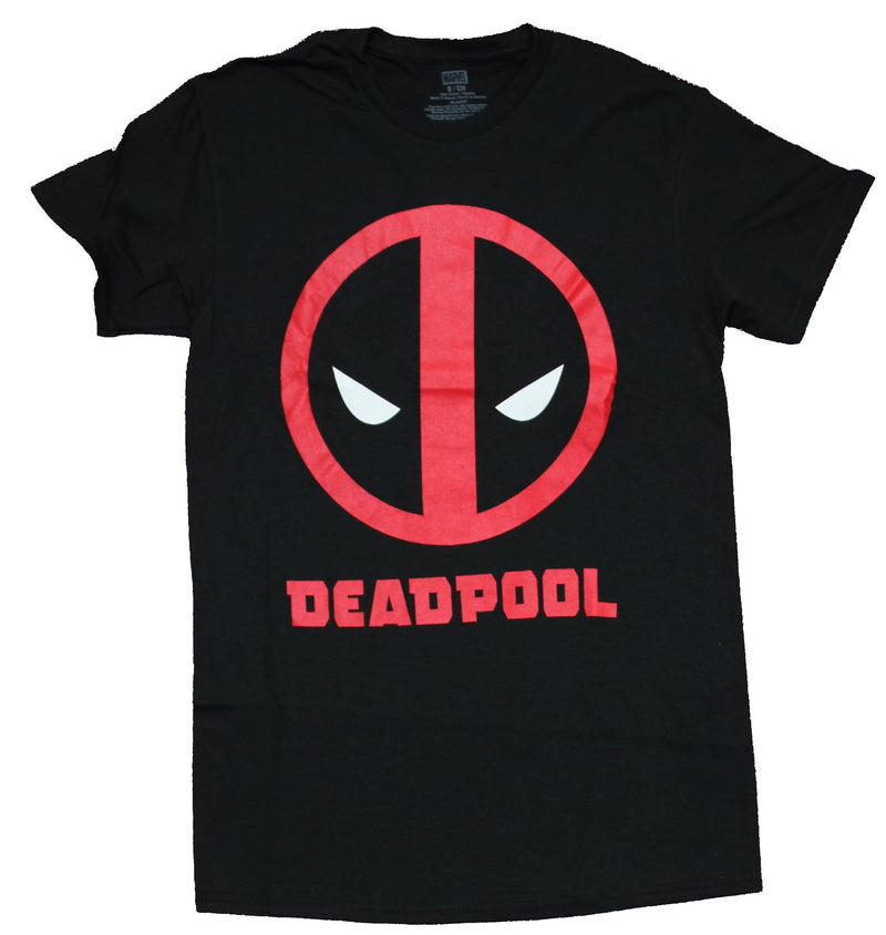 Deadpool Mens T-Shirt - Simple Logo Over Name