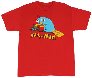 Phineas and Ferb (Disney Toon) Mens T-Shirt  - Nom Nom Weird Perry Image at