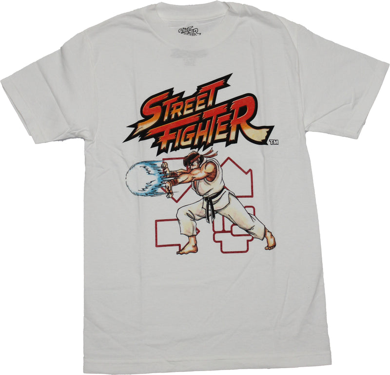 Street Fighter Mens T-Shirt - Ryu Hadoken Throw - Inmyparentsbasement.com