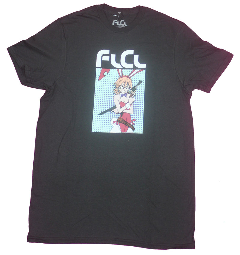 FLCL Mens T-Shirt- Haruko Haruhara In Rabbit Suit Under Name - Inmyparentsbasement.com