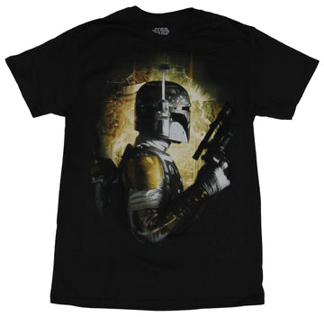 Star Wars Mens T-Shirt  - Boba Fett Clutching Blaster Side Profile