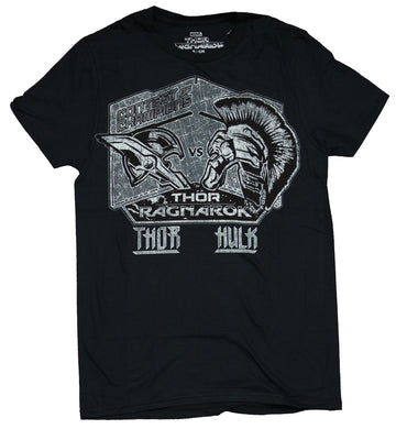 Thor Ragnarok Mens T-Shirt -  Dirtressed Poster Print Thor Vs Hulk