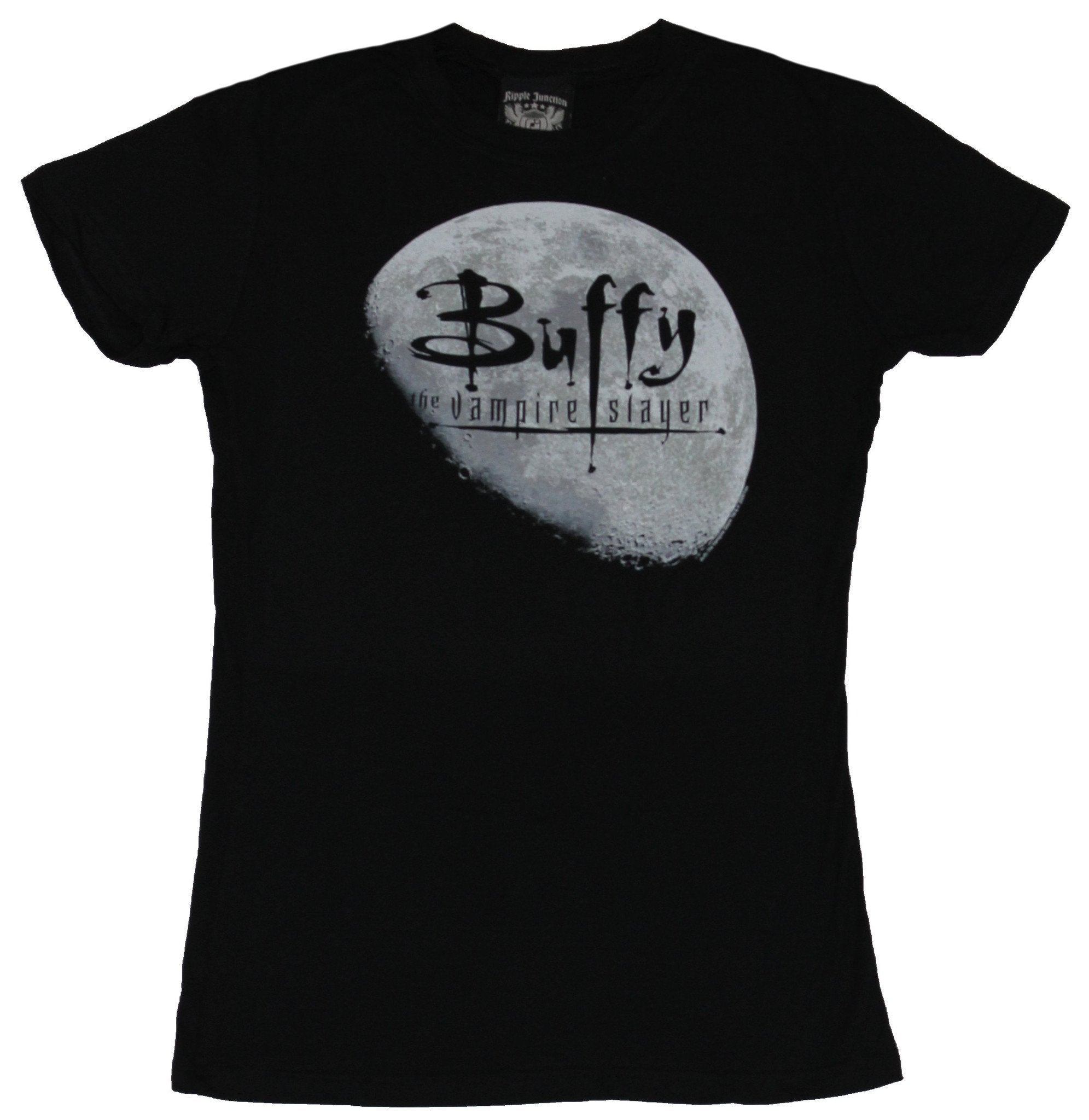 Buffy the Vampire Slayer Girls Juniors T-Shirt - Moon Show Logo Image