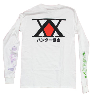 Hunter X hunter Mens Long Sleeve T-Shirt - Logo Front Character Sleeves