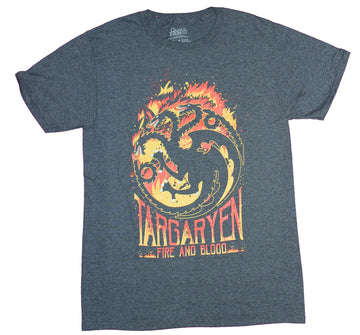 Game of Thrones Mens T-Shirt - Targaryen House of Blood Fire Flames