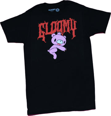 Gloomy Bear Mens T-Shirt - Barbed Wire Logo Teddy Bleeding mouth