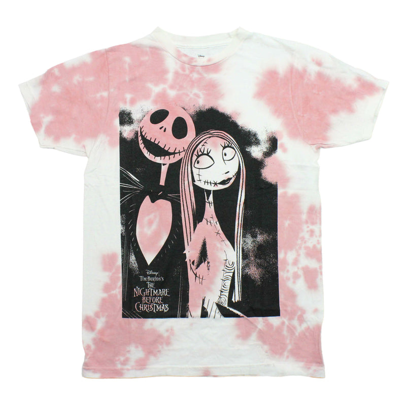 Nightmare Before Christmas Mens T-Shirt - Jack & Sally Portrait Tie Dye