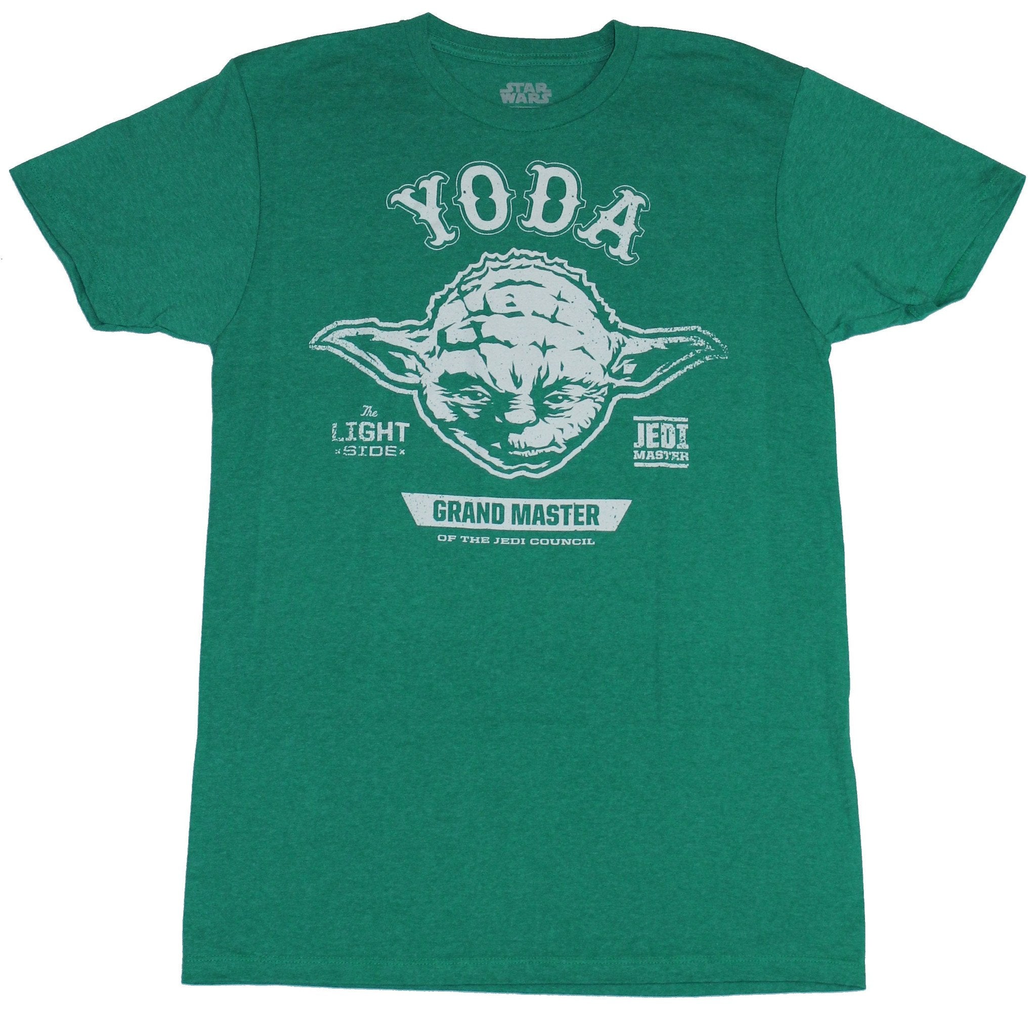 Star Wars Mens T-Shirt -Yoda White Print Image Grand Master Image