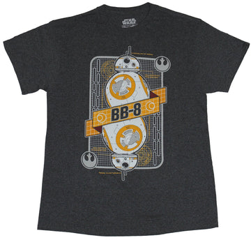 Star Wars Mens T-Shirt - BB-8 Playing Card Rebel Style Image