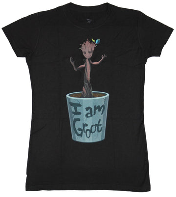 Guardians of the Galaxy (Marvel Comics) Girls Juniors T-Shirt - Growing Pot Groot