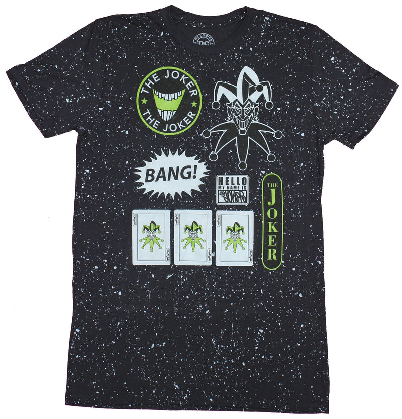 Joker Mens T-Shirt- Classic Joker Symbols of Batman's Foe Allover