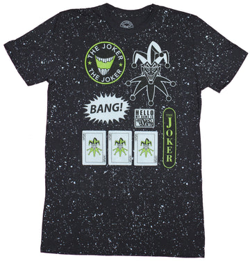 Joker Mens T-Shirt- Classic Joker Symbols of Batman's Foe Allover