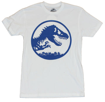 Jurassic Park World Mens T-Shirt  - Circled Blue Skeleton T-Rex Image