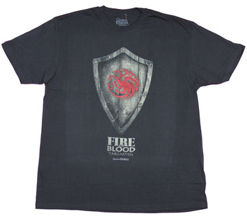 Game of Thrones Mens T-Shirt - Targaryen Shield Fire & Blood Image