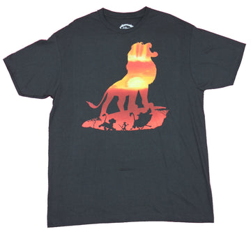 The Lion King Mens T-Shirt - Sunset Filled Silhouette Simba Image