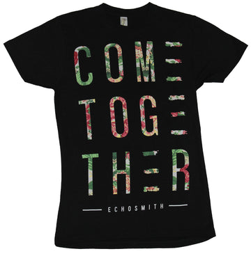 Echosmith Mens T-Shirt - Come Together Floral Word Image