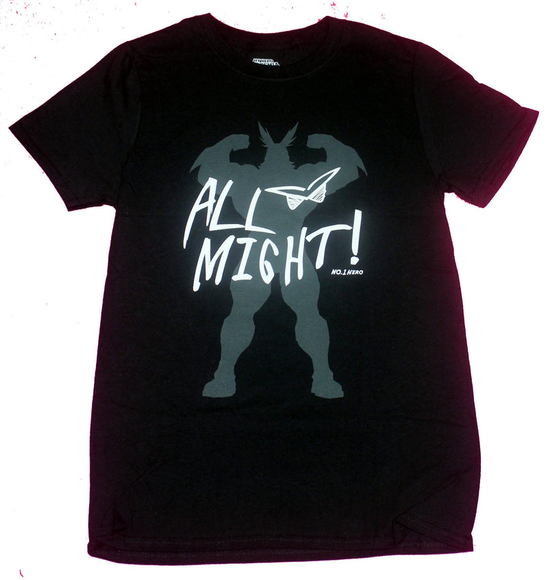 My Hero Academia Mens T-Shirt- All Might Shadow Under Script