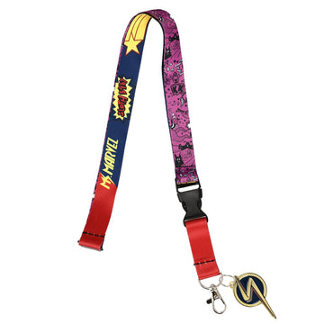Ms. Marvel Lanyard with Clear Sleeve W/ Charm
