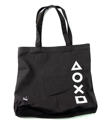 Minimalist Playstation Buttons Black Reusable Canvas Tote Bag