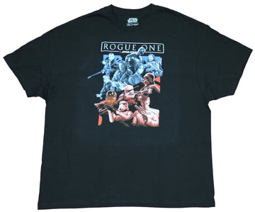 Star Wars Mens T-Shirt - Rogue One Cast Rebel Blue Empire Red Image