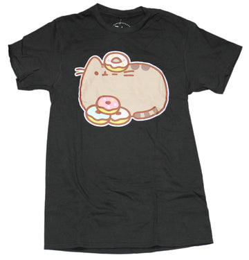 Pusheen Mens T-Shirt - Donut Headed Cat Image