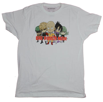 One Punch Man Mens T-Shirt  - Saitama & More Characters Chibi Style