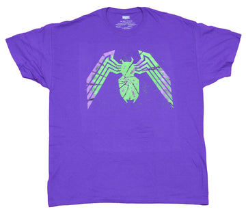 Spider-man Mens T-Shirt  - Green Cracked Splattered Logo Image