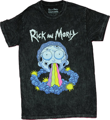 Rick & Morty Mens T-Shirt - Trippy Rainbow Vomitomit