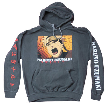 Naruto Shippenden Mens Pullover Hoodie  - Screaming Face Close Up