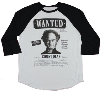 Series of Unfortunate Events Raglan Mens T-Shirt- Wanted Count Olaf Poster