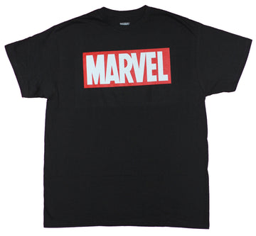 Marvel Comics Mens T-Shirt - Classic Red & White Boxed Logo Image