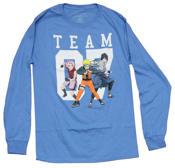 Naruto Shippuden Mens Long Sleeve T-Shirt - Team 07 Group in Front of Number