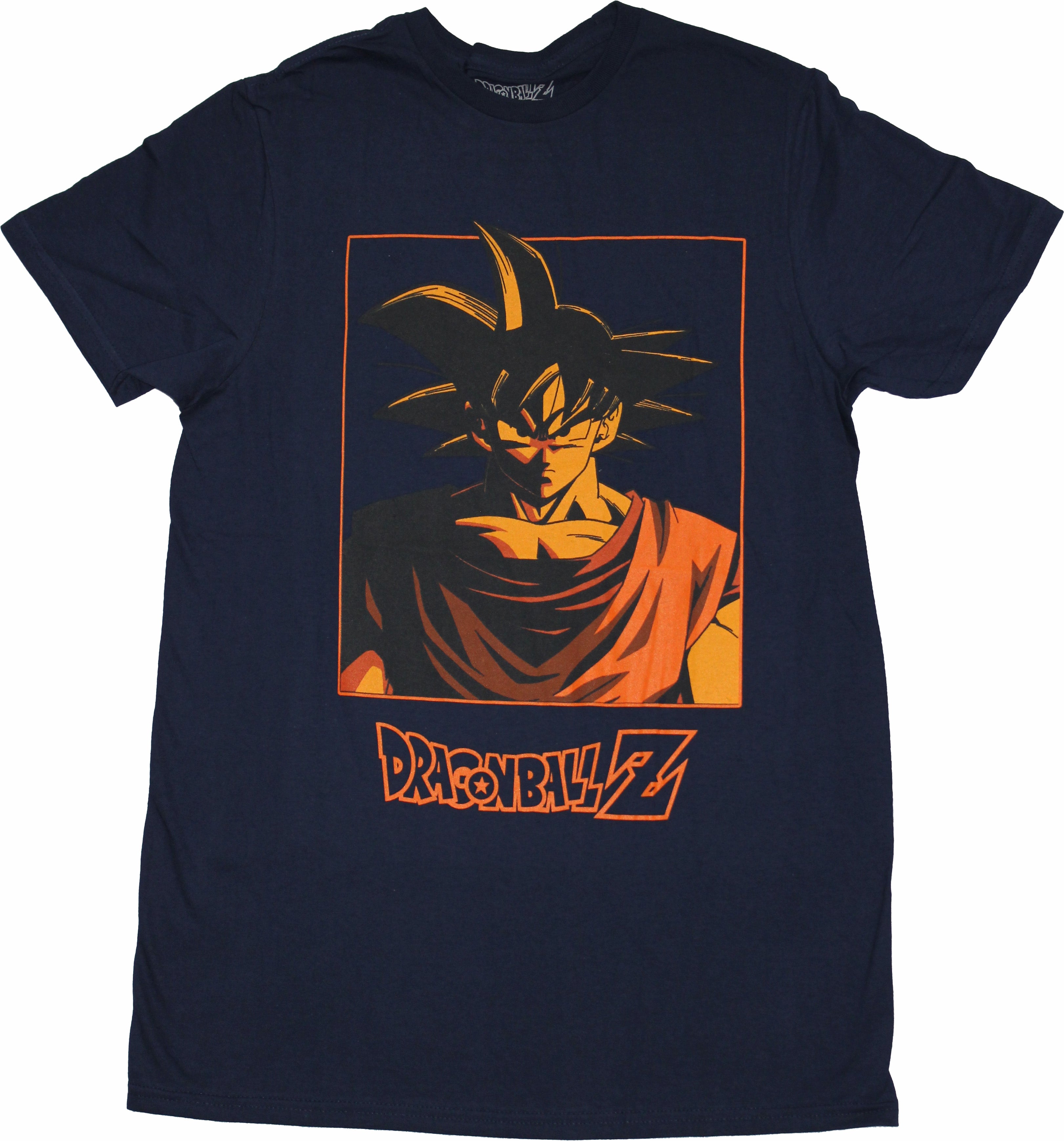 Dragon Ball Z Super  Mens T-Shirt - Goku Orange Box Stance Over Logo