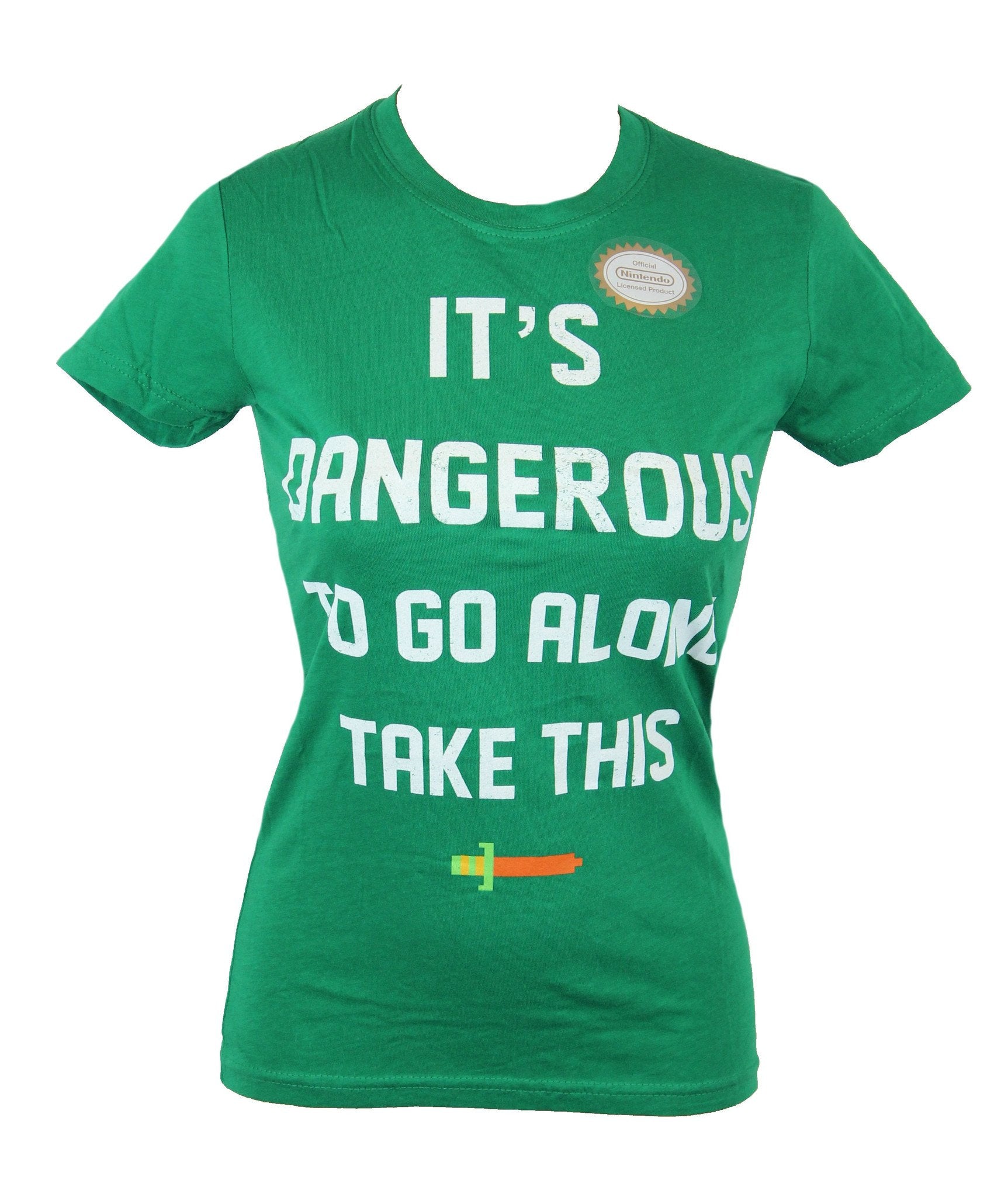Legend of Zelda Girls Juniors T-Shirt - "It's Dangerous to Go Alone Take This"