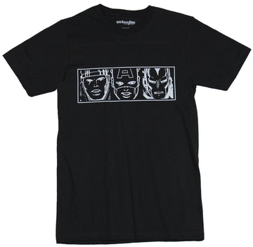 Avengers (Marvel Comics) Mens T-Shirt - White lined Thor Iron Man Captain Box