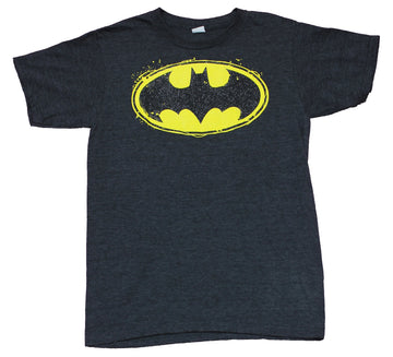 Batman Mens  T-Shirt - Glittery Splatter Oval Logo Image