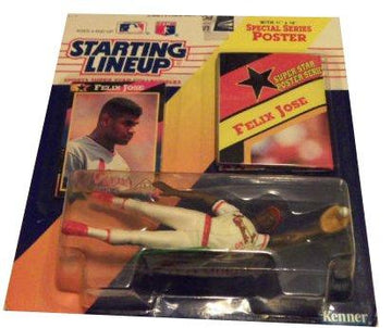 1992 Starting Lineup Baseball Felix Jose St Louis Cardinals With Poster