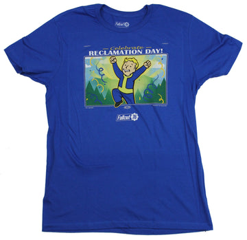 Fallout Bethesda Mens  T-Shirt - Reclamation Day Pip Boy Celebration Image