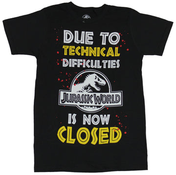 Jurassic Park Mens T-Shirt - Due to Technical Difficulties World Closed