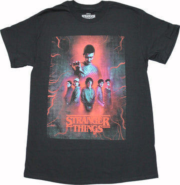 Stranger Things Mens T-Shirt - Red Styled Season 4 Poster