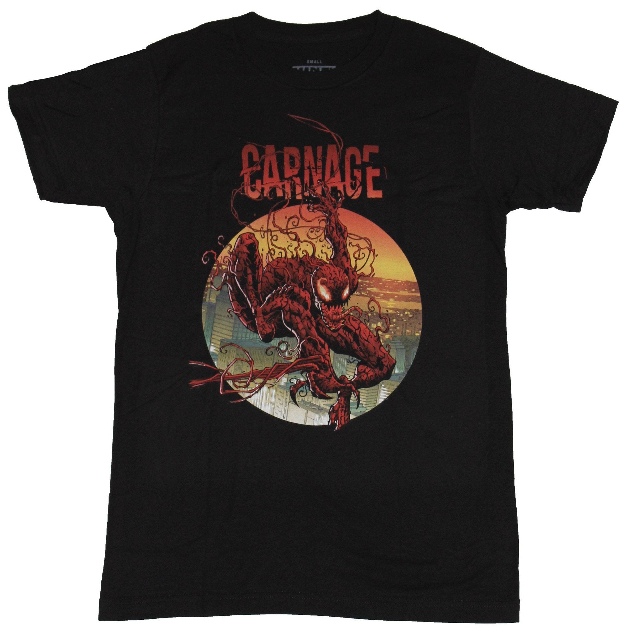 Carnage (Marvel Comics) Mens T-Shirt - Swinging 300 Style Circle Image