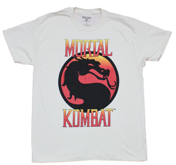 Mortal Kombat Mens  T-Shirt - Classic Sunset Logo Between Words