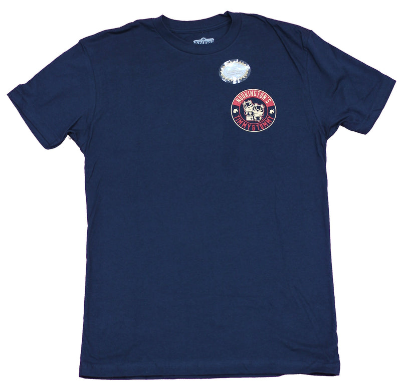 Animal Crossing Mens T-Shirt -  Nookington's Timmy & Tommy Circle Lapel Back