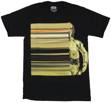 Star Wars Mens T-Shirt - C-3PO Threepio Sliding Bar Image