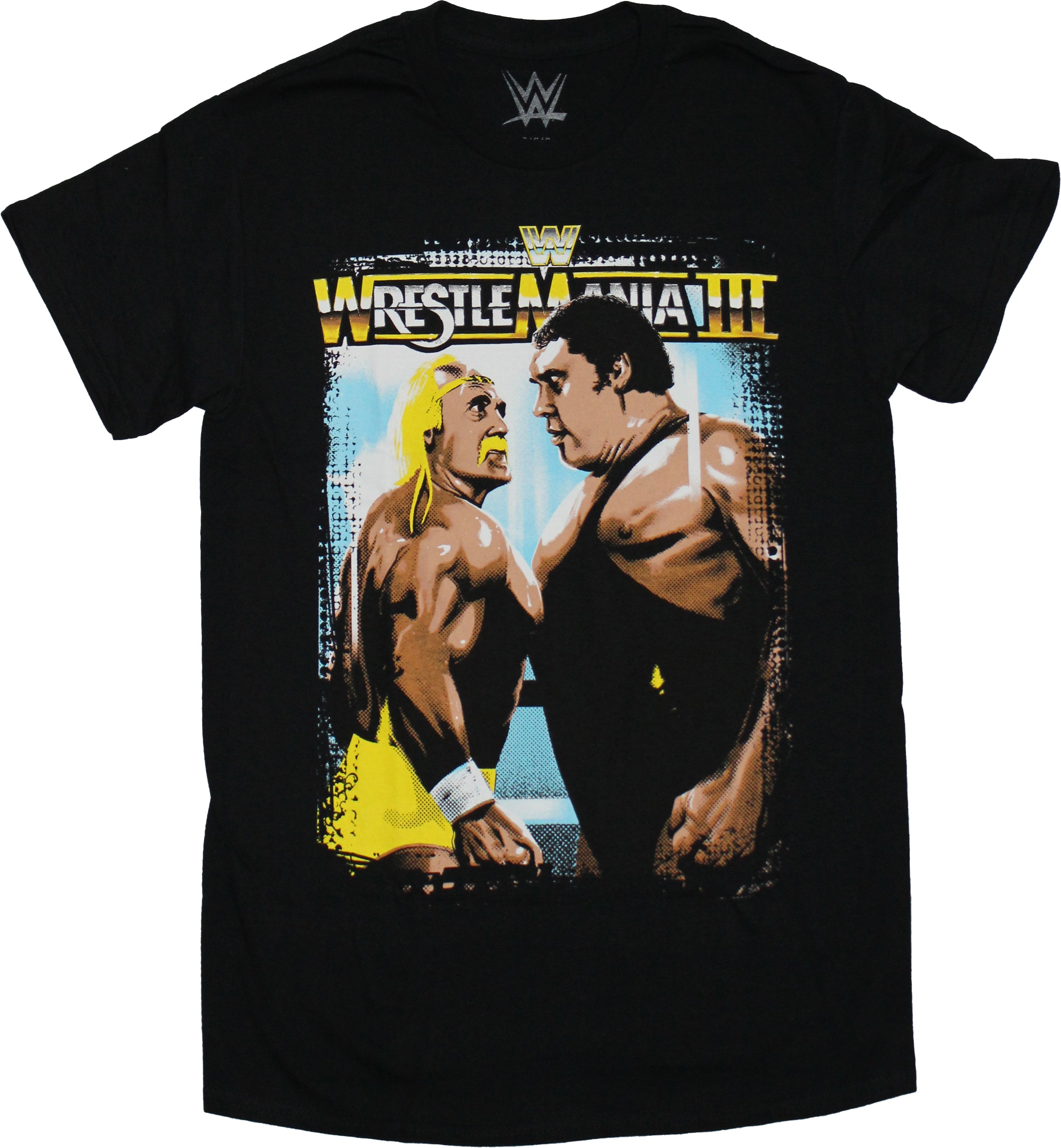 WWE Mens T-Shirt - Wrestlemania Hulk & Andre the Giant Stare Down