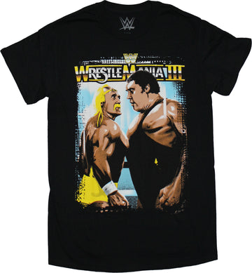 WWE Mens T-Shirt - Wrestlemania Hulk & Andre the Giant Stare Down