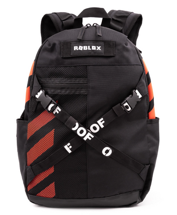 Roblox Premium RPM SB Skateboarding School Gamer Backpack Black Orange NEW
